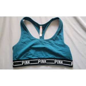 VICTORIA SECRET PINK WOMENS BLUE SPORTS BRA SIZE MEDIUM